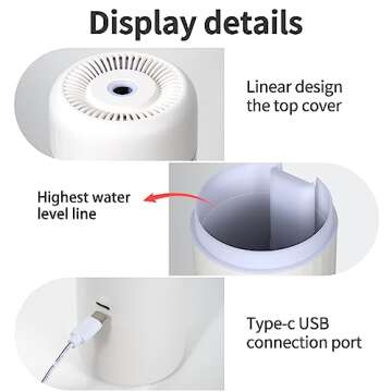 CHOUWEEK Car Diffusers Humidifier for Essential Oils,USB Car Aroma Air Diffuser,Car Scent Cool Mist Defuser,Mini Portable Aromatherapy Diffuser for Car,Home,Travel,Bedroom,Office Desk.