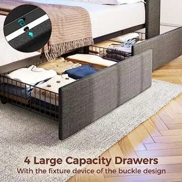 Stylish Rolanstar Twin Bed Frame with LED Lights