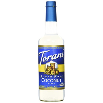 Torani Sugar Free Coffee Syrup, Coconut Flavored Syrup for Drinks, Zero Calorie, Pump Included, 25.4 Fl Oz