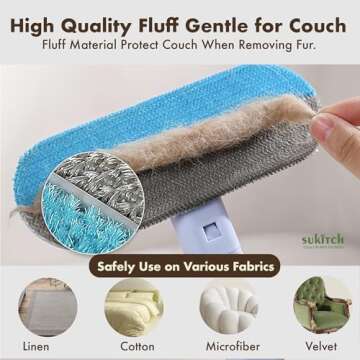 Pet Hair Remover for Couch, Grey, 17.7Inch, Durable, Reusable, Washable Lint Cleaner for Dog and Cat Hair, Gentle on Furniture, Effective on Carpets, Clothing, Bedding