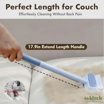 Pet Hair Remover for Couch, Grey, 17.7Inch, Durable, Reusable, Washable Lint Cleaner for Dog and Cat Hair, Gentle on Furniture, Effective on Carpets, Clothing, Bedding