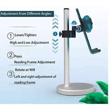 Book Stand Holder for Textbooks, Recipe Book Desk Holder for Reading Hands Free, Music Sheet Holder,...