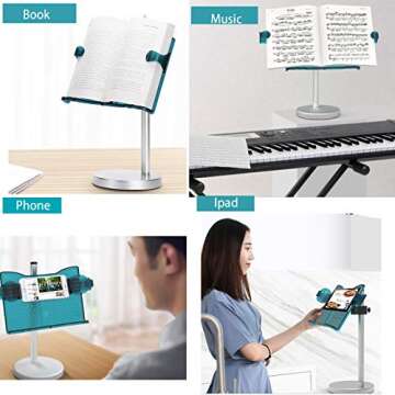 Adjustable Book Stand Holder for Textbooks and Recipes
