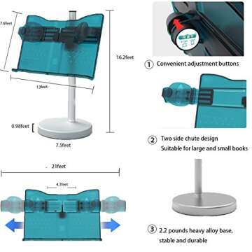 Adjustable Book Stand Holder for Textbooks and Recipes