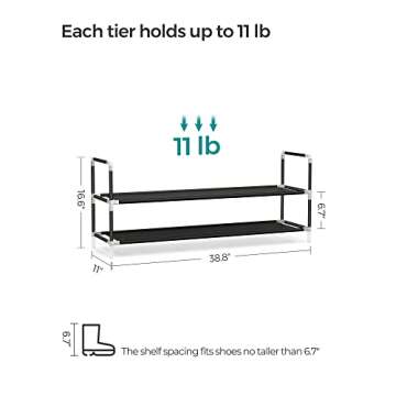 SONGMICS 2-Tier Shoe Rack for Organized Shoe Storage