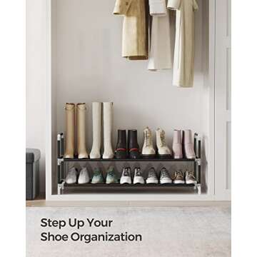 SONGMICS 2-Tier Shoe Rack for Organized Shoe Storage