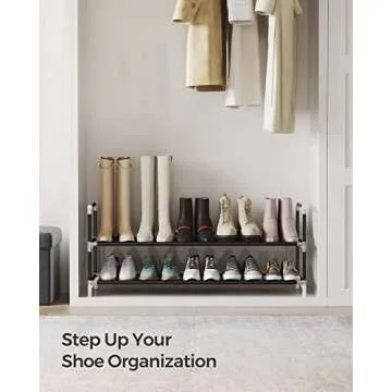 SONGMICS 2-Tier Shoe Rack for Organized Shoe Storage