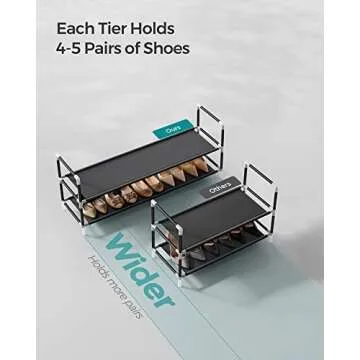 SONGMICS 2-Tier Shoe Rack for Organized Shoe Storage