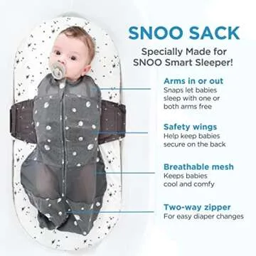 Happiest Baby SNOO Sleep Sack - 100% Organic Cotton Baby Swaddle Blanket - Doctor Designed Promotes ...