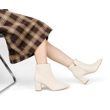 JOY IN LOVE Women's Ankle Boots Chunky Block Heel