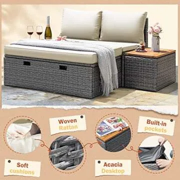 Greesum Multifunctional Outdoor Sectional Sofa Set