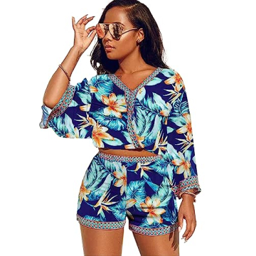 Chic Summer Boho Floral 2 Piece Outfit for Women