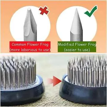 Flower Frog Stainless Steel Japanese Ikebana Pin Frog Floral Arrangement Holder Kenzan Flower Vase Round Metal Flower Arranger Tool (3.2inch / 80mm)