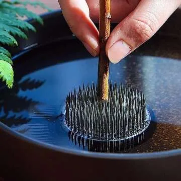 Flower Frog Stainless Steel Japanese Ikebana Pin Frog Floral Arrangement Holder Kenzan Flower Vase Round Metal Flower Arranger Tool (3.2inch / 80mm)