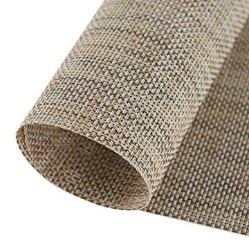 Vivi&Stitch Wipeable Placemats, 6 Pack Table Placemats, Easy to Clean Heat-Resistant Stain Resistant Anti-Skid Woven Vinyl PVC Table Mats for Kitchen Dining Table(Linen)