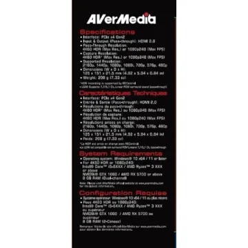 AVerMedia GC573 4K Capture Card for Gamers and Streamers