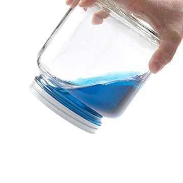 Half Gallon Glass Jar with Airtight Leakproof Metal Lid, Wide Mouth Empty, Dishwasher Safe, Food Safe - Kombucha Tea, Kefir, Canning, Sun Tea, Fermentation, Food Storage, 1790, 4 Jars