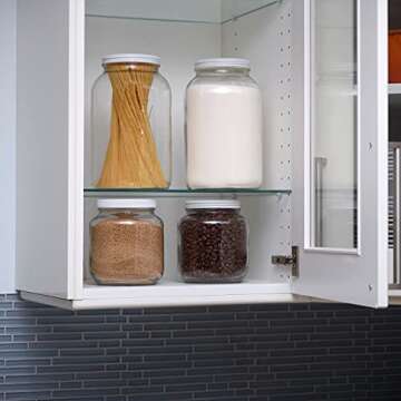 Half Gallon Glass Jar with Airtight Leakproof Metal Lid, Wide Mouth Empty, Dishwasher Safe, Food Safe - Kombucha Tea, Kefir, Canning, Sun Tea, Fermentation, Food Storage, 1790, 4 Jars