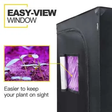iPower 32" x 32" x 63" Grow Tent Indoor Plant Thick Mylar Reflective Hydroponic System with Floor Tr...