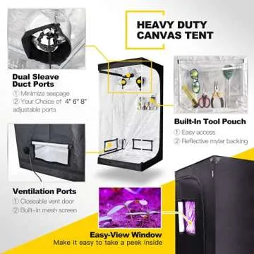 iPower Grow Tent: Durable Light-Proof Hydroponic System
