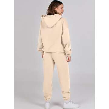 ANRABESS Womens 2 Piece Outfits Lounge Hoodie Oversized Sweatshirt Jogger Sweatpants Y2K Tracksuit Sweatsuit Set Fall Clothes Apricot Medium