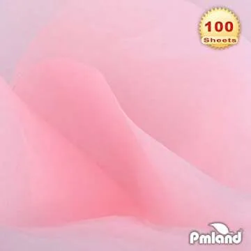 PMLAND Premium Quality Pink Tissue Paper - 100 Sheets (20 x 15 Inches) Bulk for Gift Wrap Gift Bags Packaging Crafts Party Holiday Birthday Wedding Baby Shower