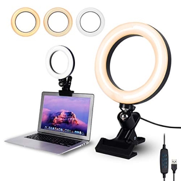 Versatile 6.3" Ring Light with USB Clamp Mount for Streaming