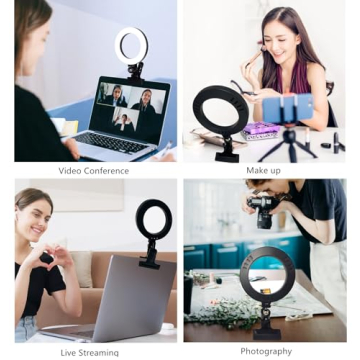 Versatile 6.3" Ring Light with USB Clamp Mount for Streaming