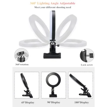 Versatile 6.3" Ring Light with USB Clamp Mount for Streaming