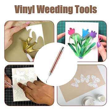 Hailerio Weeder Tool for Vinyl with LED Light; Precision Tool