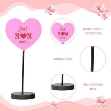 Heart Shape Mother's Day Wood Sign - Perfect Gift for Mom