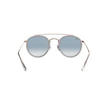 Ray-Ban RB3647N Double Bridge Round Sunglasses, Copper/Clear Gradient Blue, 51 mm + 1