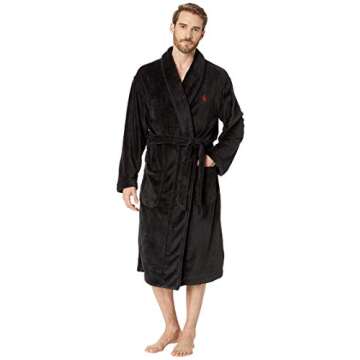 Indulge in Luxury with POLO RALPH LAUREN Men's Microfiber Plush Robe - Cozy Sophistication