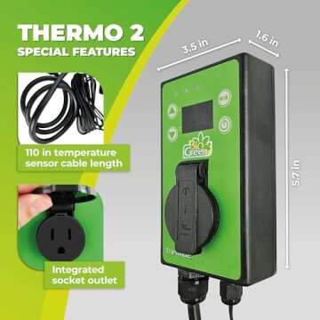BioGreen TER2/US Thermo 2 Digital Greenhouse Thermostat - Precise Temperature Control