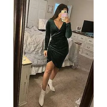 Stunning HUHOT Emerald Green Velvet Bodycon Dress