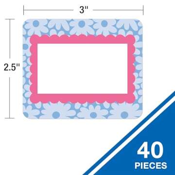 Carson Dellosa Retro Remix 40-Piece Name Tags - Stylish Classroom Stickers