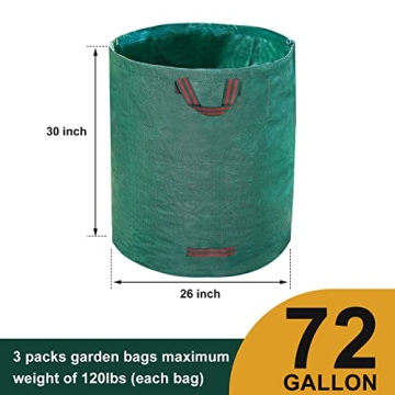 Heavy Duty Reusable Yard Waste Bags for Garden Clean Up