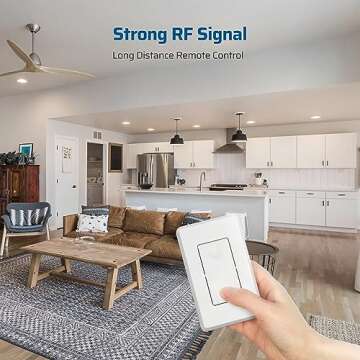 DEWENWILS Wireless Light Switch and Receiver Kit, No in-Wall Wiring Required,Remote Control Wall Switch Lighting Fixture for Ceiling Lights, Fans, Lamps,100 Ft RF Range, Programmable