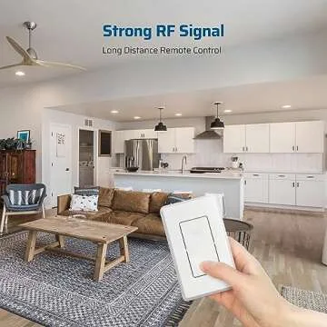 DEWENWILS Wireless Light Switch and Receiver Kit, No in-Wall Wiring Required,Remote Control Wall Switch Lighting Fixture for Ceiling Lights, Fans, Lamps,100 Ft RF Range, Programmable