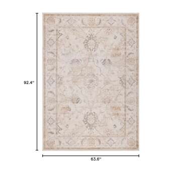 SAFAVIEH Atlas Collection Area Rug - 5'3" x 7'7", Vintage Ivory & Beige Design