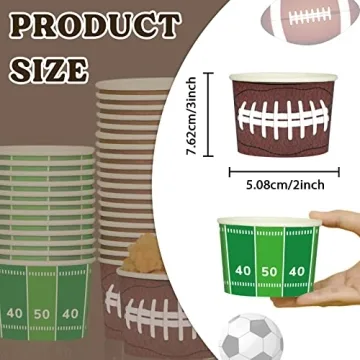 gisgfim Football Snack Bowls for 50 Guests Disposable