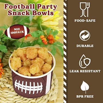 gisgfim Football Snack Bowls for 50 Guests Disposable