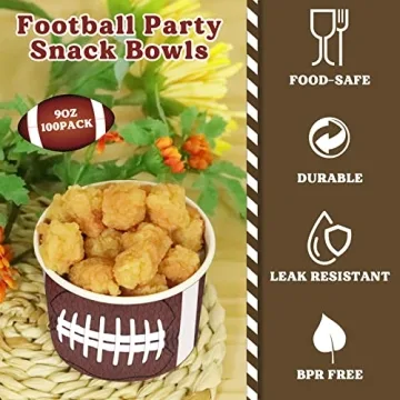 gisgfim Football Snack Bowls for 50 Guests Disposable