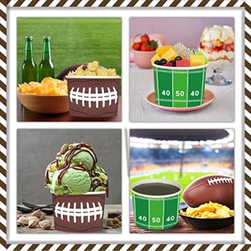 gisgfim Football Snack Bowls for 50 Guests Disposable