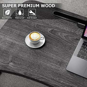 Laptop Bed Desk Lap Tray: Large Portable Foldable laptray Computer bedtray Table for Writing Reading Eating Breakfast XXL lapdesk on Low Sitting Floor or Adult Laying Couch