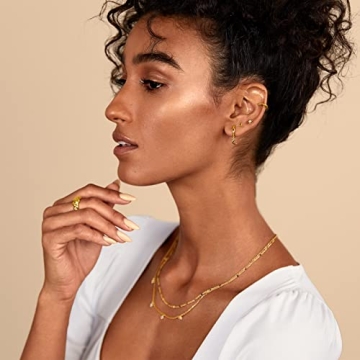 Elegant PAVOI 14K Gold Star Flat Back Earrings