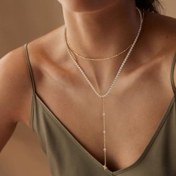 KissYan Gold Y Shaped Necklace for Women Fashion Jewelry