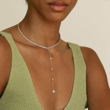 KissYan Gold Y Shaped Necklace for Women Fashion Jewelry