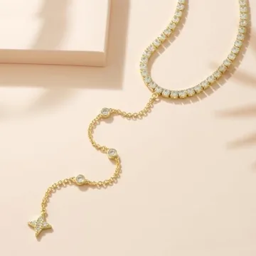 KissYan Gold Y Shaped Necklace for Women Fashion Jewelry