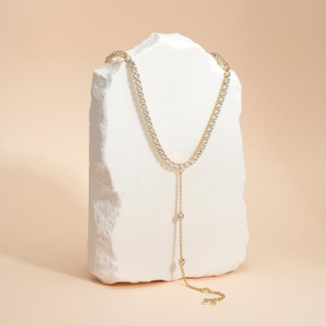 KissYan Gold Y Shaped Necklace for Women Fashion Jewelry